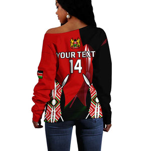 Custom Kenya Rugby Sevens Kenyan Sporty Version Off Shoulder Sweater