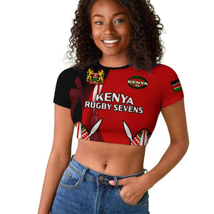 Custom Kenya Rugby Sevens Kenyan Sporty Version Raglan Cropped T shirt