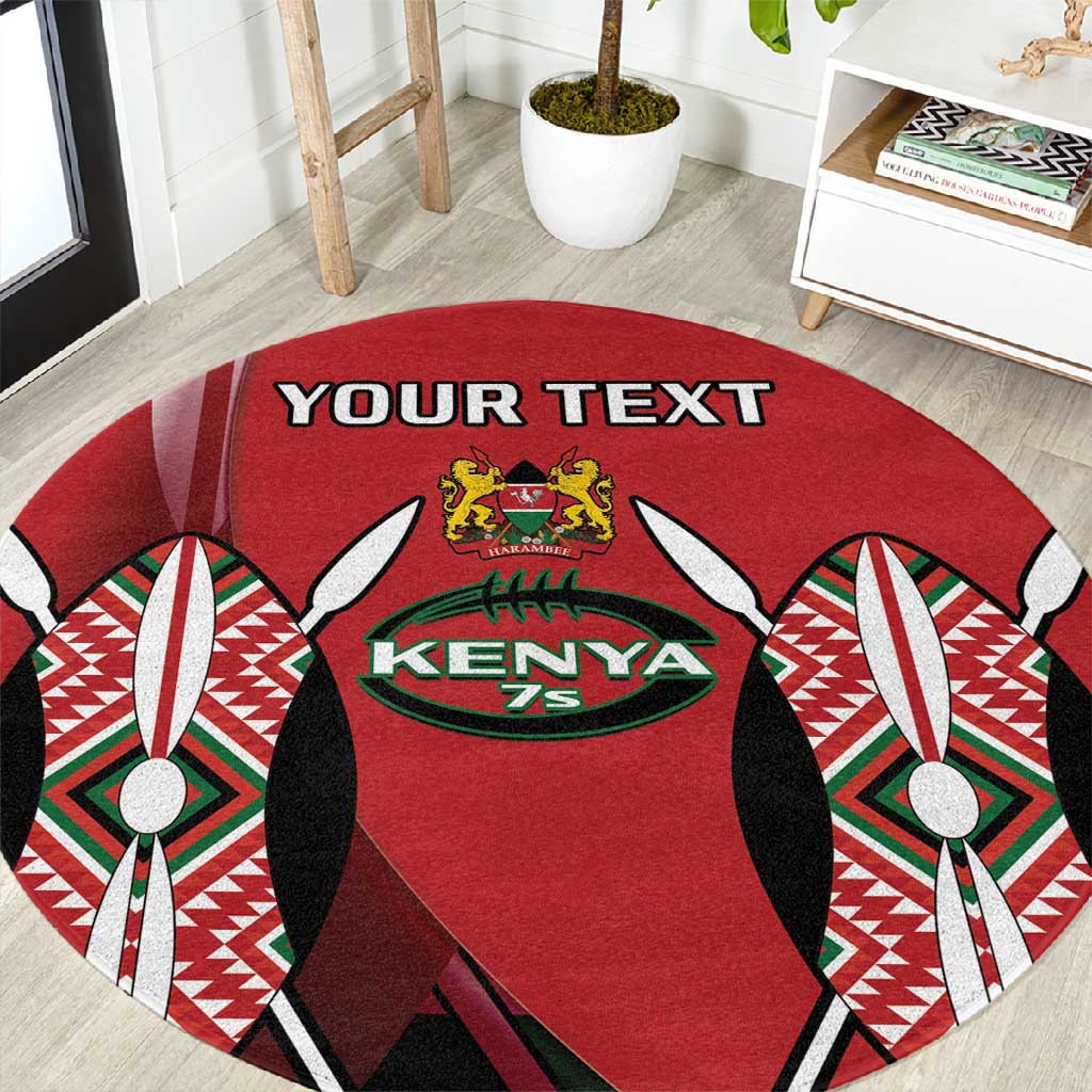 Custom Kenya Rugby Sevens Kenyan Sporty Version Round Carpet