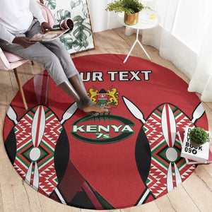 Custom Kenya Rugby Sevens Kenyan Sporty Version Round Carpet