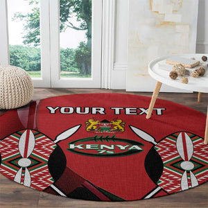 Custom Kenya Rugby Sevens Kenyan Sporty Version Round Carpet