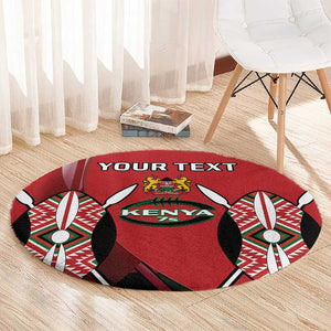 Custom Kenya Rugby Sevens Kenyan Sporty Version Round Carpet