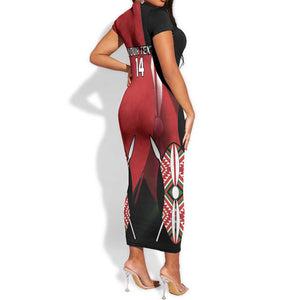 Custom Kenya Rugby Sevens Kenyan Sporty Version Short Sleeve Bodycon Dress