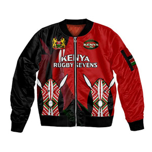 Custom Kenya Rugby Sevens Kenyan Sporty Version Sleeve Zip Bomber Jacket