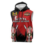 Custom Kenya Rugby Sevens Kenyan Sporty Version Sleeveless Hoodie - African Pride