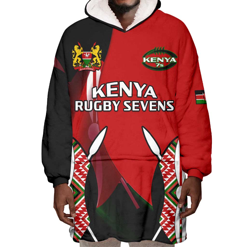 Custom Kenya Rugby Sevens Kenyan Sporty Version Wearable Blanket Hoodie