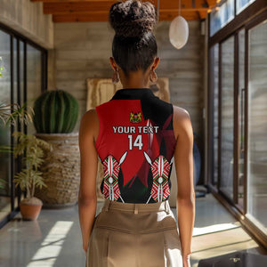 Custom Kenya Rugby Sevens Kenyan Sporty Version Women Sleeveless Polo Shirt