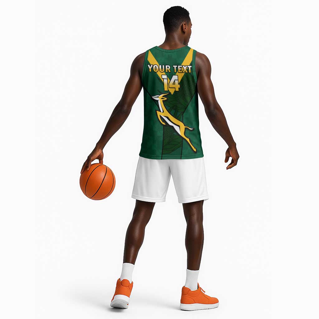 Custom South Africa Rugby Go Blitzboks Sevens Basketball Jersey LT14