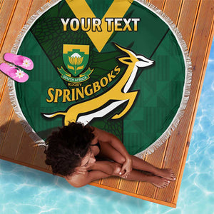 Custom South Africa Rugby Go Blitzboks Sevens Beach Blanket