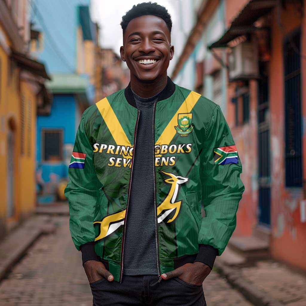 Custom South Africa Rugby Go Blitzboks Sevens Bomber Jacket