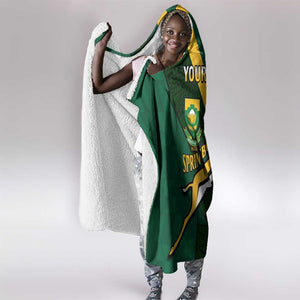 Custom South Africa Rugby Go Blitzboks Sevens Hooded Blanket