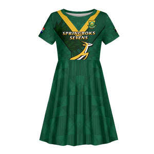 Custom South Africa Rugby Go Blitzboks Sevens Kid Short Sleeve Dress