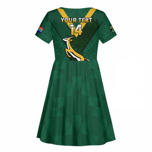 Custom South Africa Rugby Go Blitzboks Sevens Kid Short Sleeve Dress