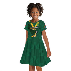 Custom South Africa Rugby Go Blitzboks Sevens Kid Short Sleeve Dress