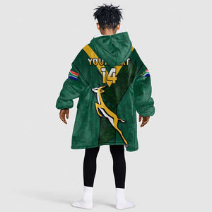 Custom South Africa Rugby Go Blitzboks Sevens KId Wearable Blanket Hoodie