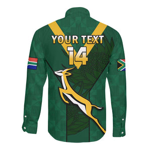 Custom South Africa Rugby Go Blitzboks Sevens Long Sleeve Button Shirt