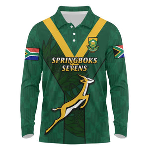 Custom South Africa Rugby Go Blitzboks Sevens Long Sleeve Polo Shirt