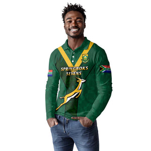 Custom South Africa Rugby Go Blitzboks Sevens Long Sleeve Polo Shirt