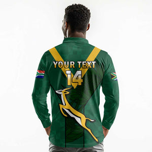 Custom South Africa Rugby Go Blitzboks Sevens Long Sleeve Polo Shirt