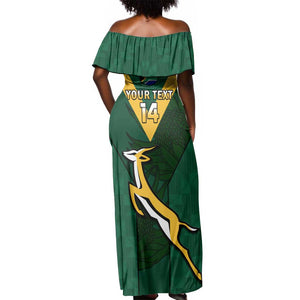 Custom South Africa Rugby Go Blitzboks Sevens Off Shoulder Maxi Dress