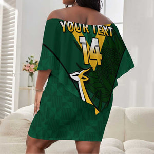 Custom South Africa Rugby Go Blitzboks Sevens Off Shoulder Short Dress LT14