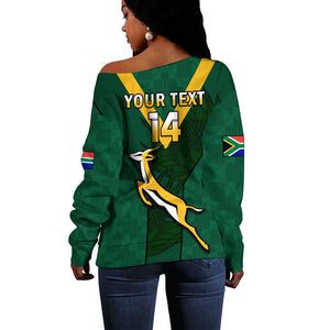 Custom South Africa Rugby Go Blitzboks Sevens Off Shoulder Sweater