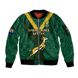 Custom South Africa Rugby Go Blitzboks Sevens Sleeve Zip Bomber Jacket