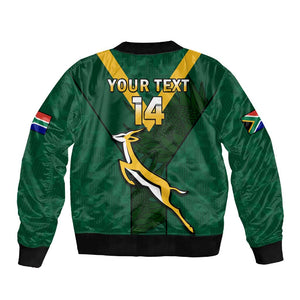 Custom South Africa Rugby Go Blitzboks Sevens Sleeve Zip Bomber Jacket