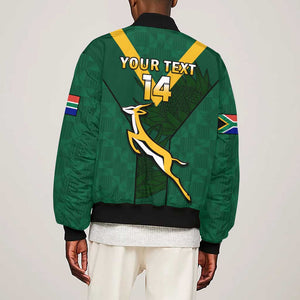 Custom South Africa Rugby Go Blitzboks Sevens Sleeve Zip Bomber Jacket