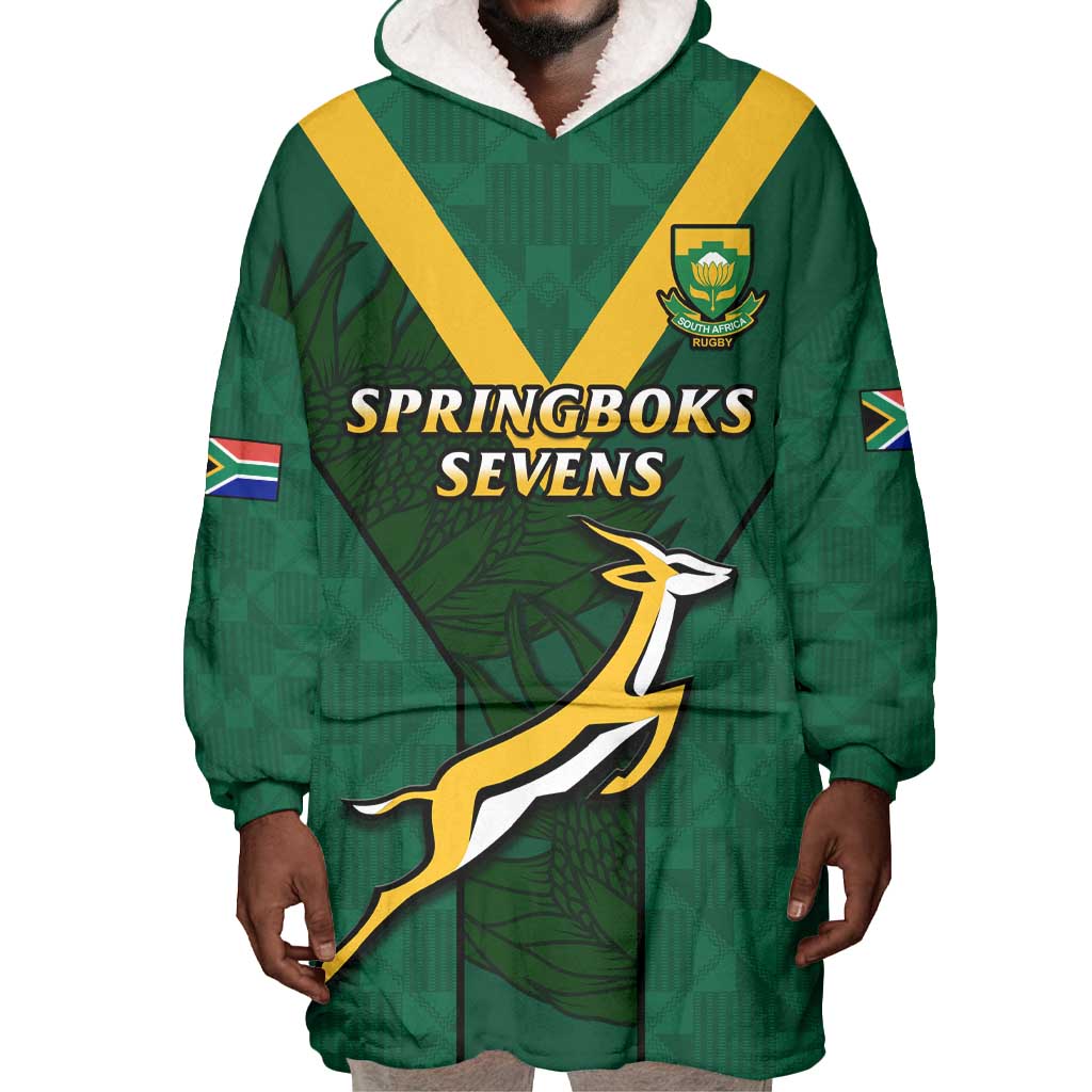 Custom South Africa Rugby Go Blitzboks Sevens Wearable Blanket Hoodie