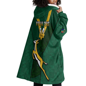 Custom South Africa Rugby Go Blitzboks Sevens Wearable Blanket Hoodie