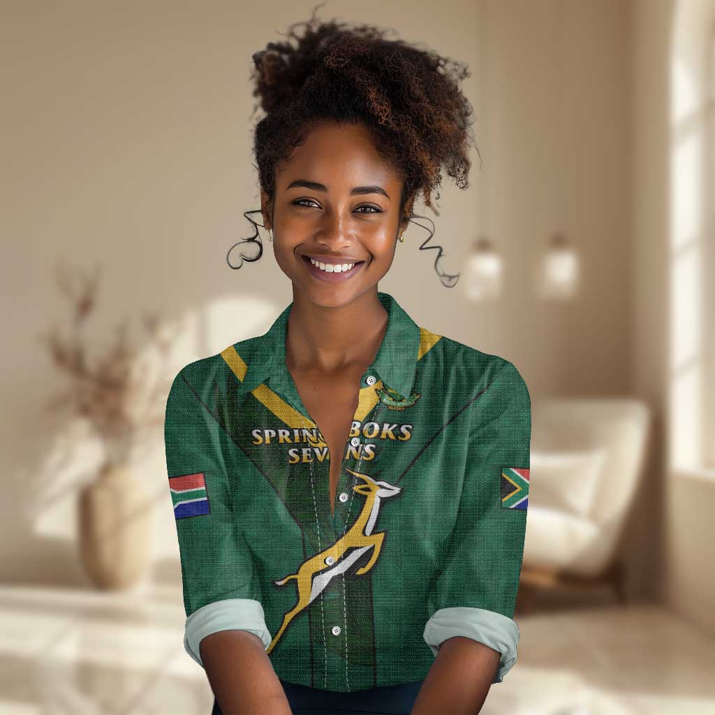 Custom South Africa Rugby Go Blitzboks Sevens Women Casual Shirt