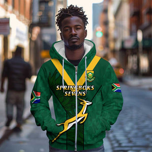 Custom South Africa Rugby Go Blitzboks Sevens Zip Hoodie