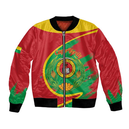 Cape Verde 1975-1992 Bomber Jacket Coat Of Arms Grunge Style