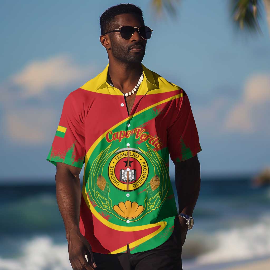 Cape Verde 1975-1992 Hawaiian Shirt Coat Of Arms Grunge Style