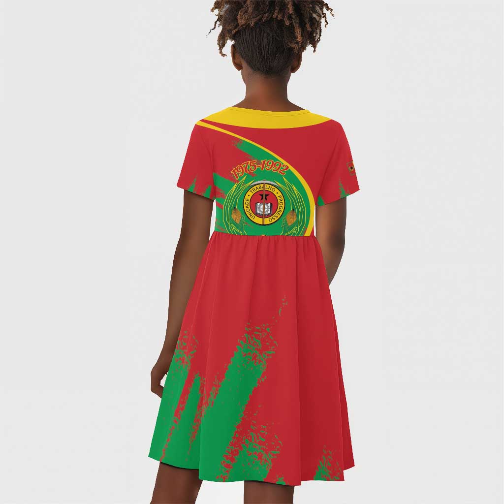 Cape Verde 1975-1992 Kid Short Sleeve Dress Coat Of Arms Grunge Style