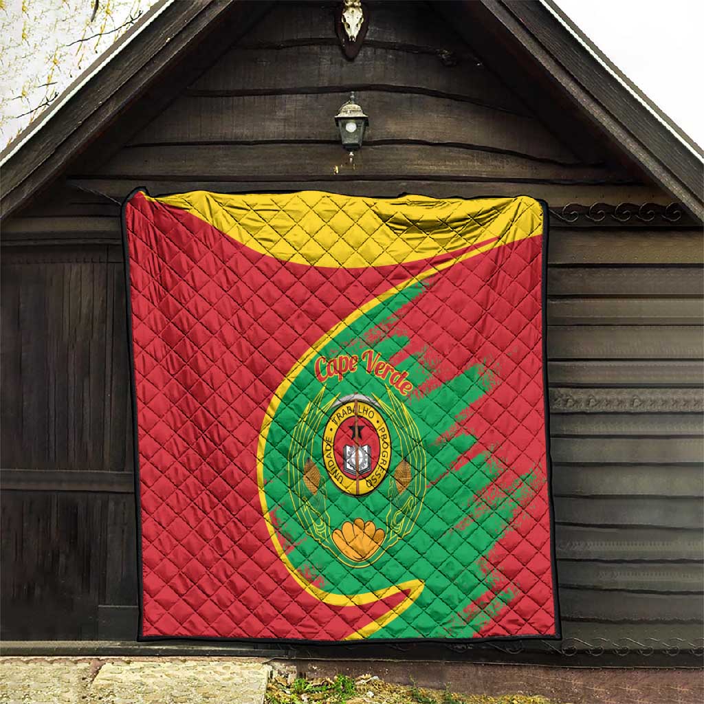 Cape Verde 1975-1992 Quilt Coat Of Arms Grunge Style