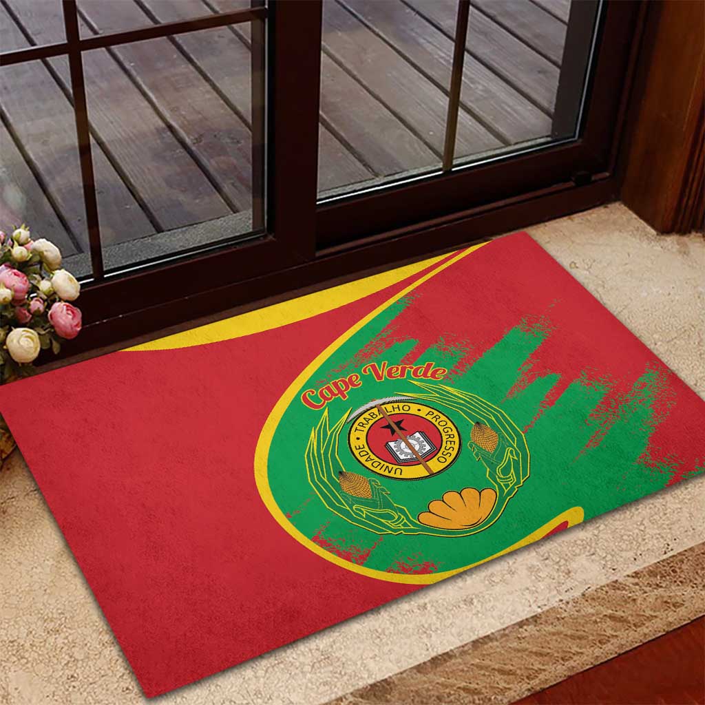 Cape Verde 1975-1992 Rubber Doormat Coat Of Arms Grunge Style
