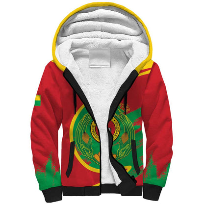 Cape Verde 1975-1992 Sherpa Hoodie Coat Of Arms Grunge Style