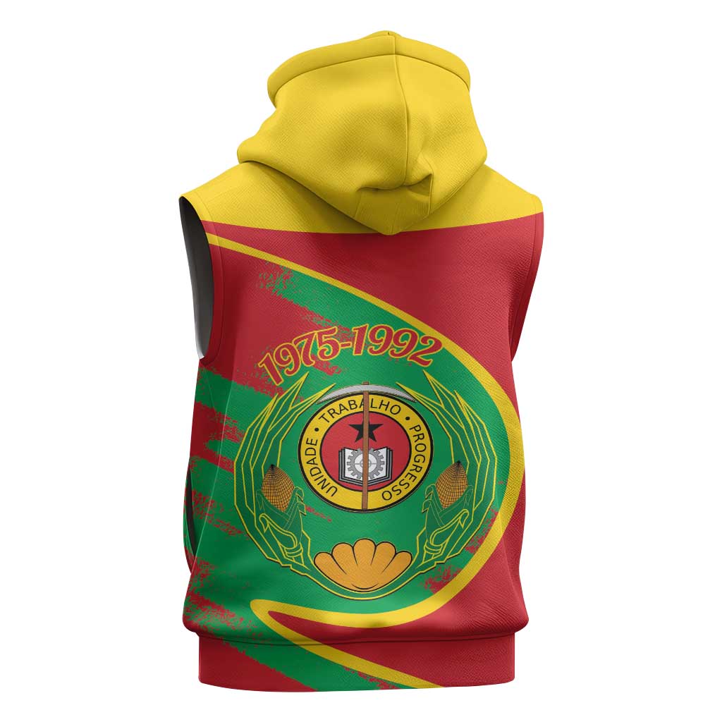 Cape Verde 1975-1992 Sleeveless Zip Hoodie Coat Of Arms Grunge Style - African Pride