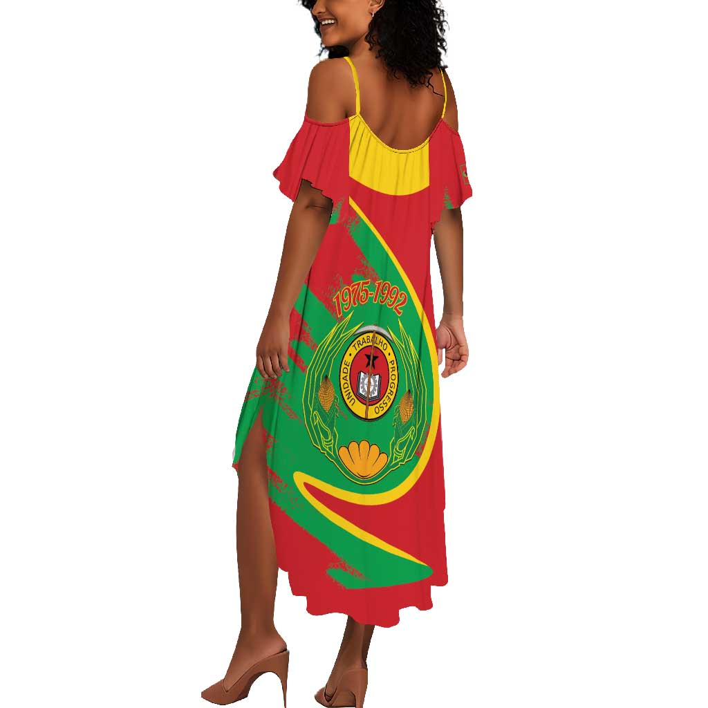 Cape Verde 1975-1992 Summer Maxi Dress Coat Of Arms Grunge Style