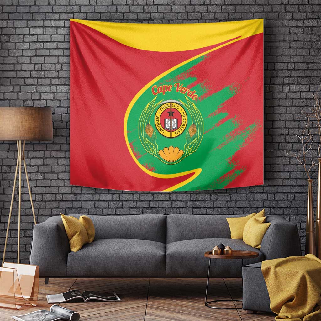 Cape Verde 1975-1992 Tapestry Coat Of Arms Grunge Style