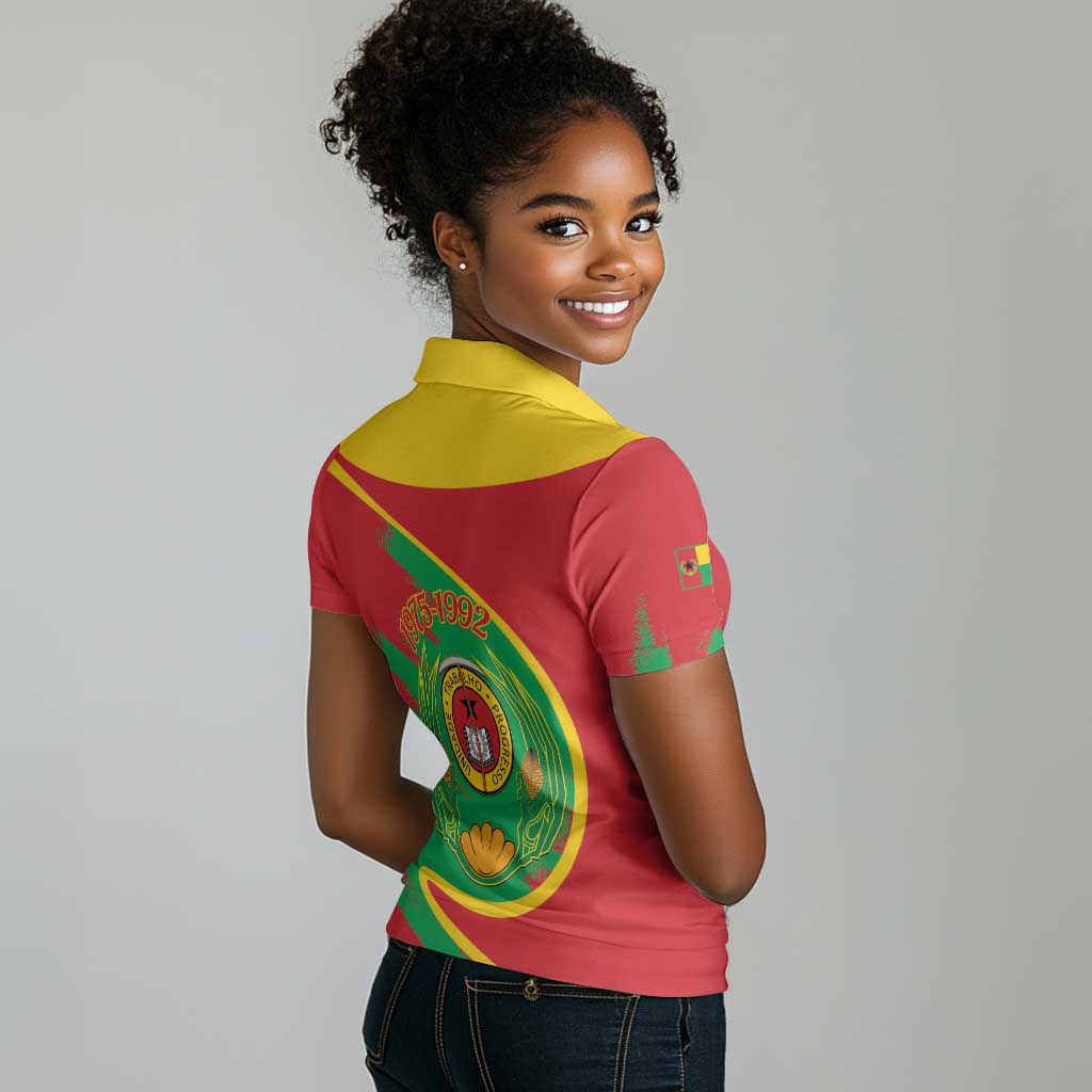 Cape Verde 1975-1992 Women Polo Shirt Coat Of Arms Grunge Style