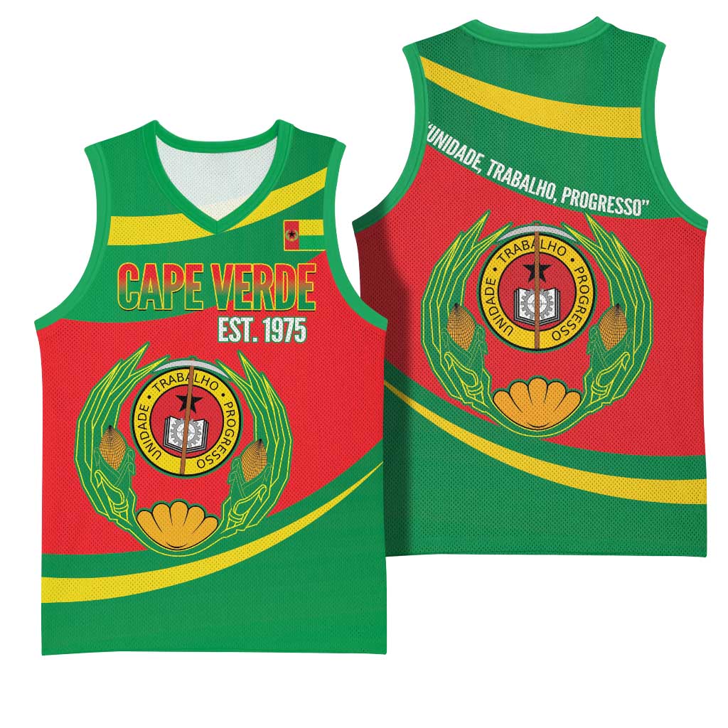 Cape Verde 1975-1992 Basketball Jersey Unidade Trabalho Progresso LT14