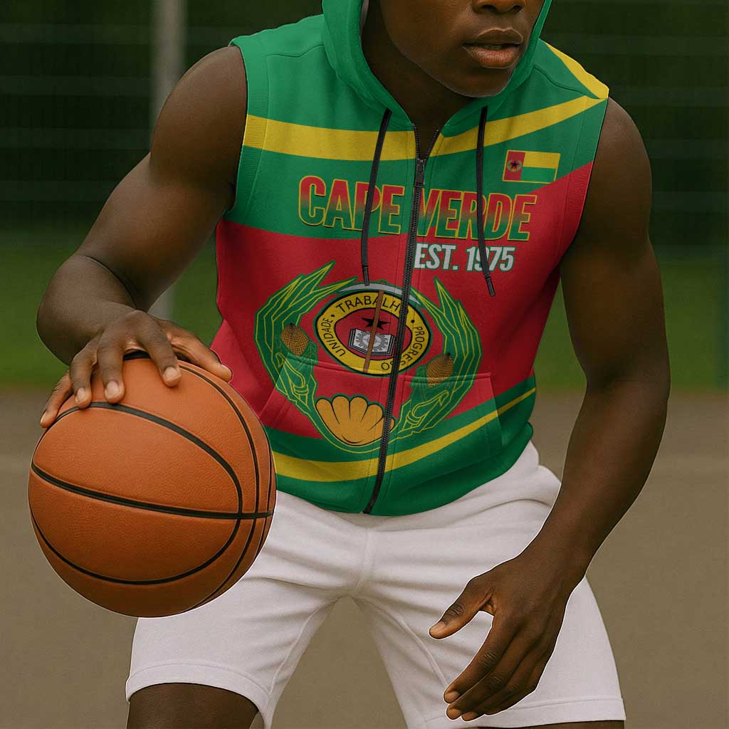 Cape Verde 1975-1992 Sleeveless Zip Hoodie Unidade Trabalho Progresso - African Pride