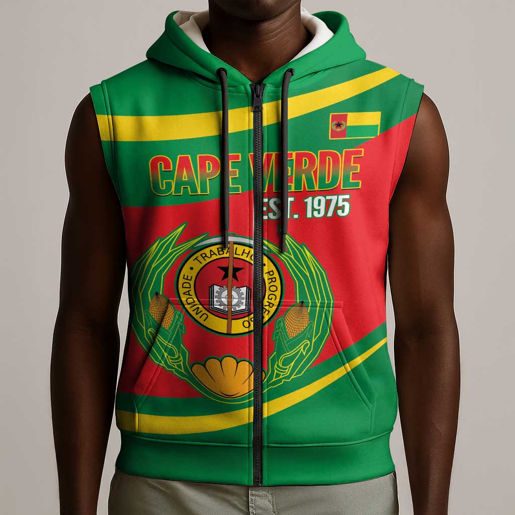 Cape Verde 1975-1992 Sleeveless Zip Hoodie Unidade Trabalho Progresso - African Pride