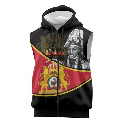 First Empire Of Haiti 1804-1806 Sleeveless Zip Hoodie Jean-Jacques Dessalines Liberte ou la Mort! - African Pride