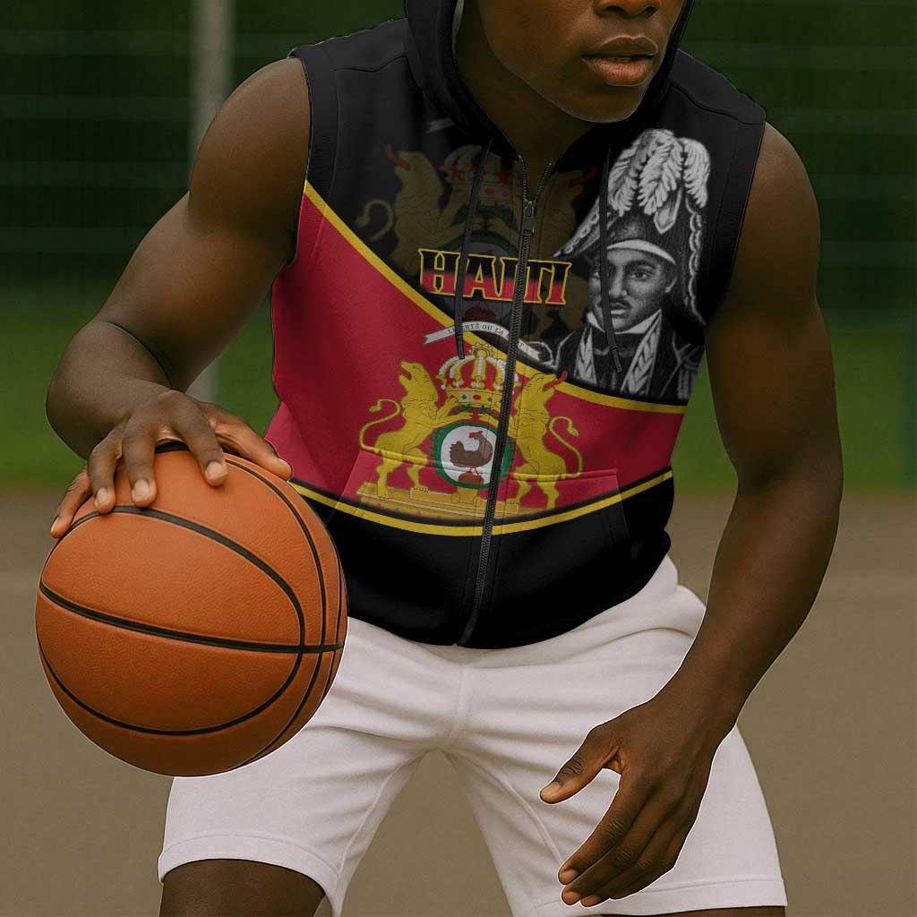 First Empire Of Haiti 1804-1806 Sleeveless Zip Hoodie Jean-Jacques Dessalines Liberte ou la Mort! - African Pride