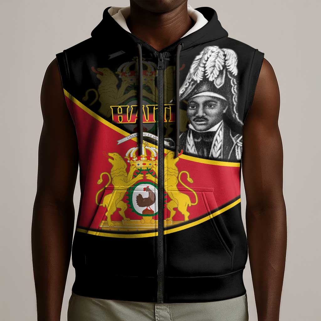 First Empire Of Haiti 1804-1806 Sleeveless Zip Hoodie Jean-Jacques Dessalines Liberte ou la Mort! - African Pride