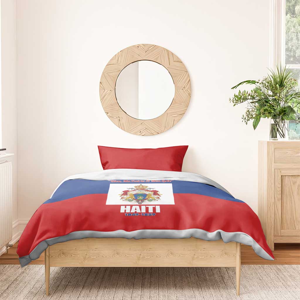 Second Empire of Haiti 1849-1859 Bedding Set Anpi an Ayiti Flag Style